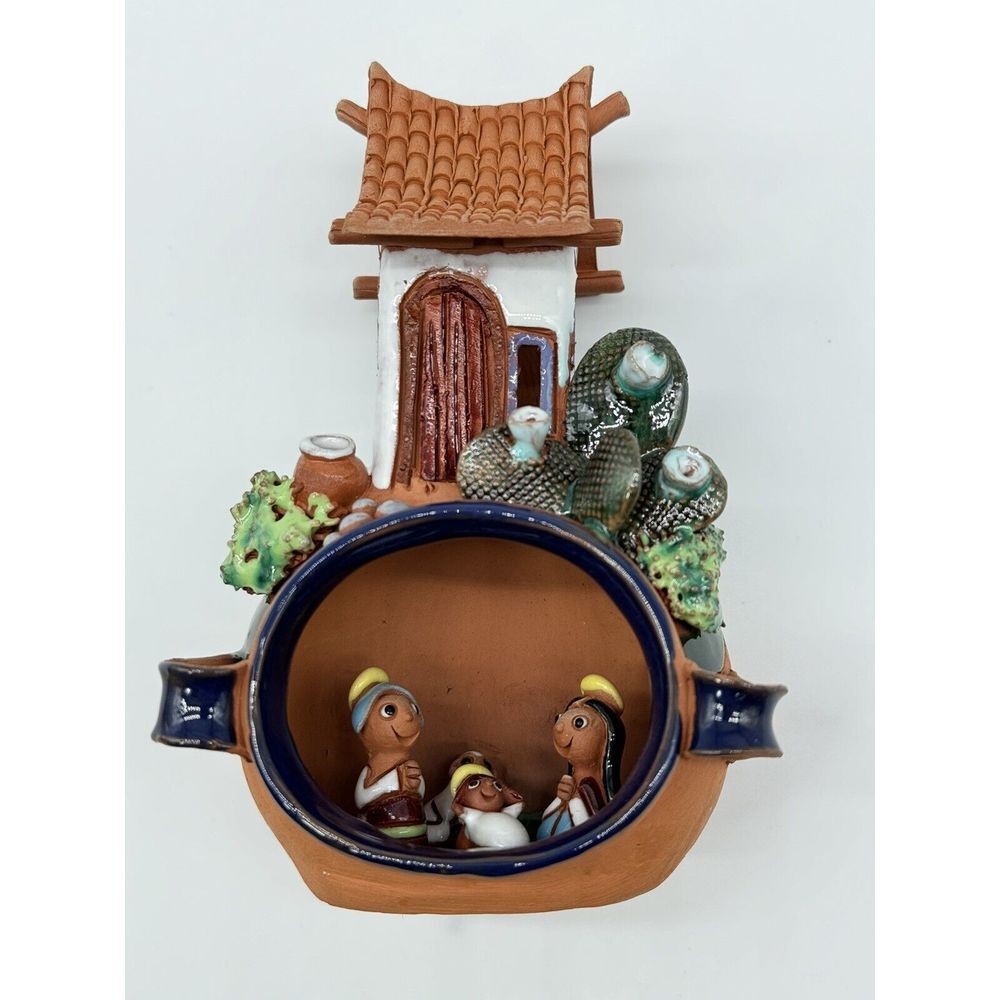 G Walter Handmade Ceramic Nativity‎  Scene Tilinchos Mini People Bolivia Vintage